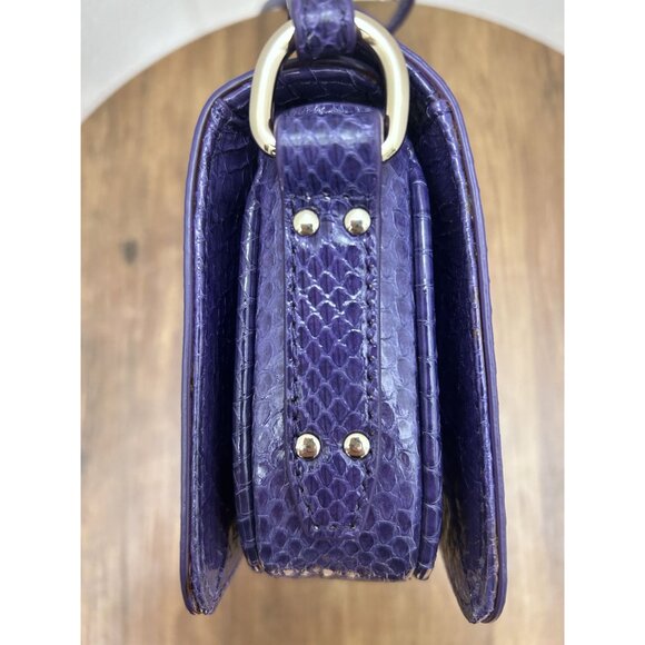 Rebecca Minkoff - Embossed Leather Shoulder Bag - Purple - Picture 8 of 9